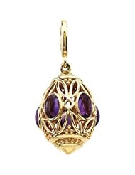 Genuine Cab Amethyst Charm 14K Yellow 66135