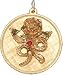Flower on Disc, 14K Gold Charm
