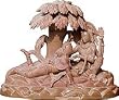 Hindu Religious Gifts Lord Shiva and Parwati Stone Carving 10.5 x 3.25 x 8.5 inches (sos320)