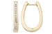 1/2 Carat Round and Baguette Diamond 14K Gold Hoop Earrings