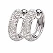 14kt White Gold Diamond Huggies Earrings