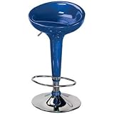 Metallic Blue Scooper Adjustable Bar or Counter Stool