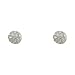 Jewelry : Sterling Silver Rhodium Plated Pave Ball Post Earring