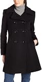 AK Anne Klein Women's Ak By Anne Klein Womens Wool Double Breasted Notch Collar Walker