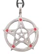 Llords - Pentagramme Cristal Rouge -- Collier avec pendentif en �tain