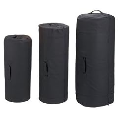 Black Side Zipper Canvas Duffle Bags