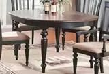 Round Dining Table - Black and Brown Finish