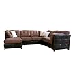 Brown Leather/Microfiber 4pc Sofa Set by Wholesale Interiors With Silver Shipping