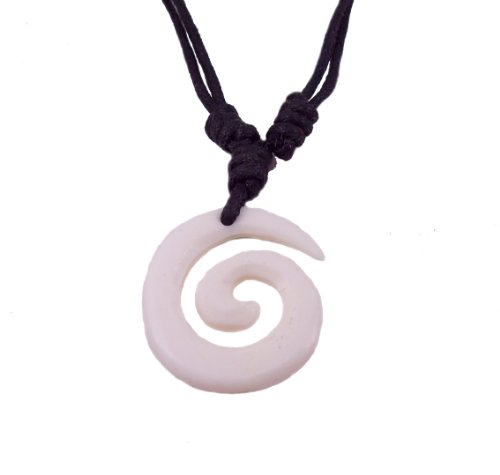 Maori Hawaiian Spiral Bone Necklace