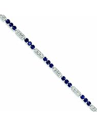 Genuine .925 Sterling Silver Sapphire And Diamond Bracelet 5.5 Grams . 100% Satisfaction Guaranteed.