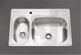 KitchenAid Standard Series KST85C1MLL 33 Topmount Double Bowl Stainless Steel Sink with Whisper Quiet Sound Package