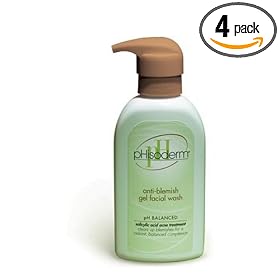 pHisoderm pH Anti-Blemish Gel Facial Wash, pH Balanced, 6 fl oz (177 ml) (Pack of 4)