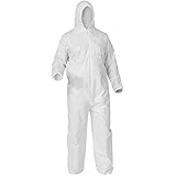 Kleenguard A35 Disposable Coveralls (38939), Liquid and Particle Protection, Hooded, White, Extra-Large (XL), 25 Garments / Case