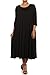 Pastel by Vivienne Women's Plus Size 3/4 Sleeve A-Line Swing Midi Dress – Flowy, Stretchy, Casual, and Comfortable