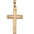 14K Yellow Gold Cross Pendant - 39.00x26.00mm