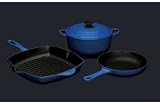 Electronics : Le Creuset Casserole, Grillet and Omelette Pan - Blue.