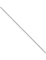 14k White Gold 9in .80mm Round Snake Anklet Chain. Metal Wt- 1.51g