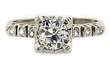 Antique 0.88 ct tw Diamond Engagement Ring