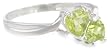 10k White Gold Peridot and Diamond Heart Ring (0.02 cttw, I-J Color, I1 Clarity)