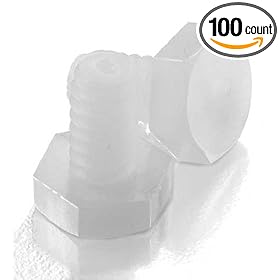 Nylon Hex Bolt 1 4-20 x3 4 Length (Pack of 100) by