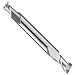 Niagara Cutter DS211 High-Speed Steel End Mill, Stub Length, Uncoated (Bright), 2 Flutes, Double Square End