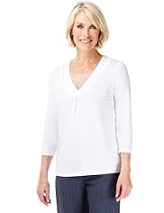 Classic Collection V-Neck Pleated Top