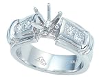 0.75 cts Princess Diamonds Engagement Ring - Platinum, 14kt White or Yellow Gold