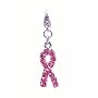 Charm Clip   Breast Cancer Awareness Crystal Ribbon