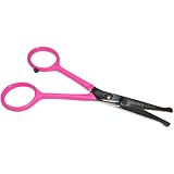 Tiny Trim - Ball-Tipped Small Pet Grooming Scissor - 4.5" Ear, Nose, Face, Paw - for Cats, Dogs, Pets - Pink