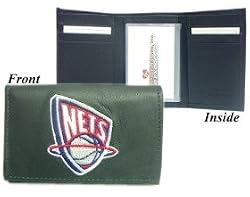 New Jersey Nets Embroidered Leather Tri-Fold Wallet - BASKETBALL Sports Merchandise
