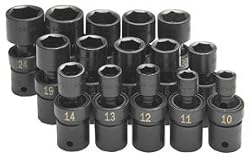 SK 34350 15 pc. 1/2" Dr. 6-Point Swivel Metric Impact Socket Set