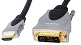 3m HDMI to DVI Cable ~ Professional Quality ~ Stylish Design ~ Pearl Chrome Shell ~ 24k Gold Plated ~ 100% Copper Wire ~ 1080p ~ Full HD ~ v1.3 ~ DVI-D ~ Video Lead