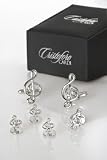 Cufflinks and Studs - G Clef, Silver Trim