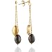 14K Yellow Gold Dangle Bead Earrings