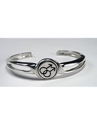 Heavy Weight Male Gay Pride Cuff Bracelet in Sterling Silver