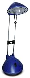 Blue Halogen Desk Lamp with Integrated Switch Button