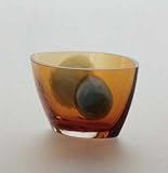 Evolution By Waterford Amber & Turquoise Oval Bowl, 8