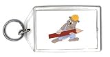 Keychain With Builder Construction Worker Log Beaver