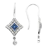 3159luVdP0L. SL160  14K White Gold Sapphire and Diamond Earrings Reviews