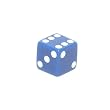 Opaque 12mm 6-sided Square Edge Dice, Blue with White