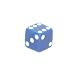 Opaque 12mm 6-sided Square Edge Dice, Blue with White
