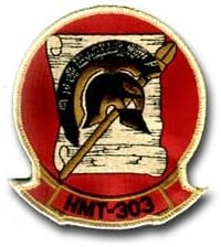 USMC Helicopter Training Squadron HMT-303 Hook & Loop Backed 4" Velcro Military Patch