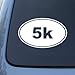 5K RUNNING EURO OVAL - Vinyl Car Decal Sticker #1762 | Vinyl Color: White