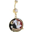 NCAA Florida State Seminoles Double Crystalline Gem Gold Belly Ring