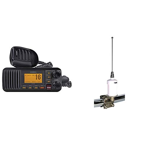 Uniden UM385BK 25 Watt Fixed Mount Marine VHF Radio, Waterproof IPX4 W