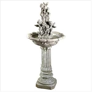Outdoor Playful Cherubs Garden Water Fountain Birdbath by Jed Mart