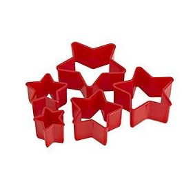 Set of 5 Red Star Christmas Cookie Cutters by Tala