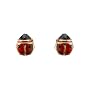 14K Gold and Enamel Ladybug Earrings