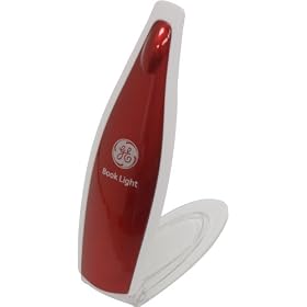 GE 17245 LED Book Light, Slim Battery Operated Clip-On, Red