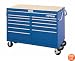 Waterloo MG5612BU 56-Inch Wide by 30-Inch Deep by 42-1/4-Inch High Extreme Use Blue Tool Cart with 12 Ball Bearing Drawers and Roll Cage Construction
